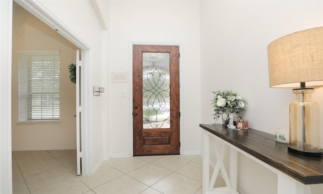 view of tiled foyer