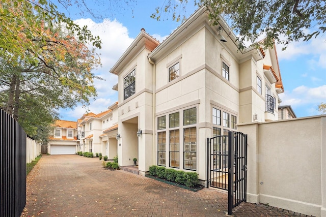 view of property featuring a garage