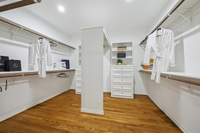 spacious closet featuring hardwood / wood-style floors