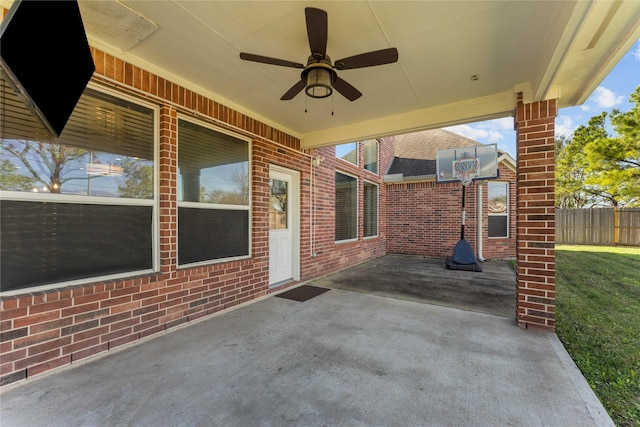 view of patio / terrace with ceiling fan