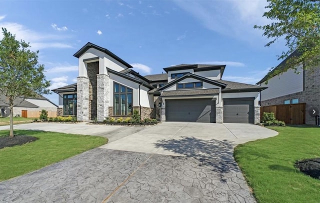 view of front of property with a front lawn