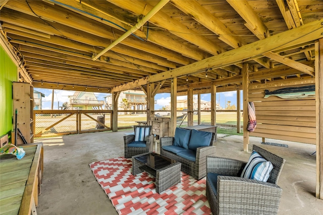 view of patio featuring an outdoor living space