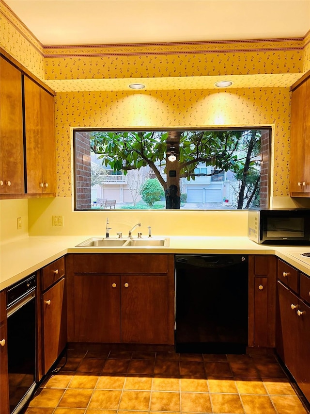 kitchen featuring sink and black dishwasher