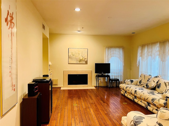 living room featuring wood-type flooring