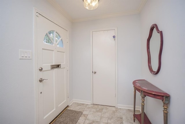 foyer entrance with ornamental molding