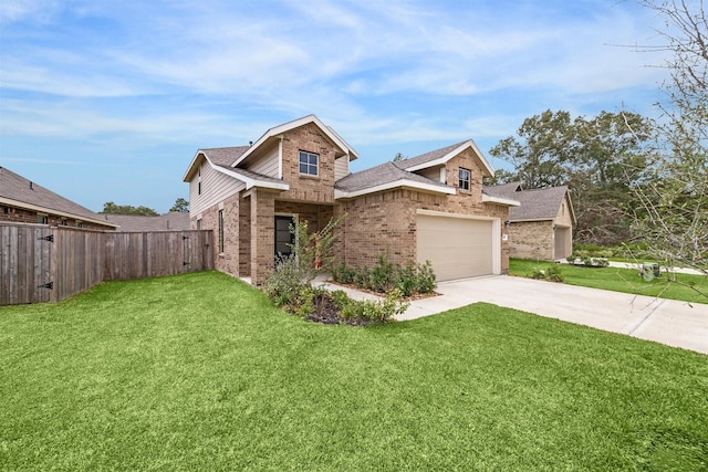 view of front facade featuring a front lawn