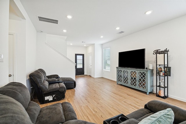 living room featuring wood-type flooring