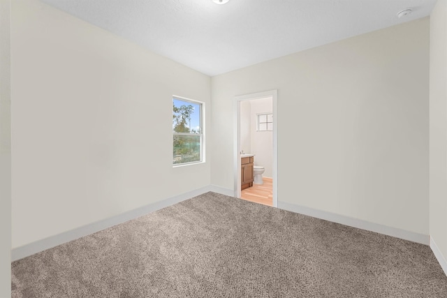 unfurnished room with light colored carpet