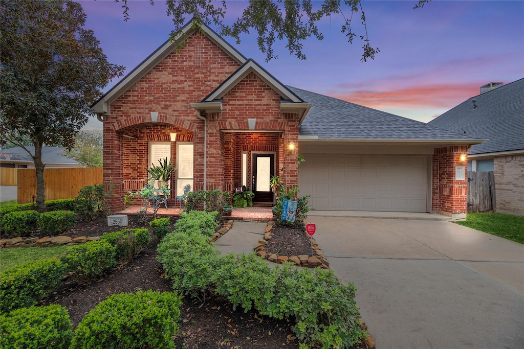 view of front facade with a garage