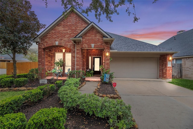 view of front facade with a garage