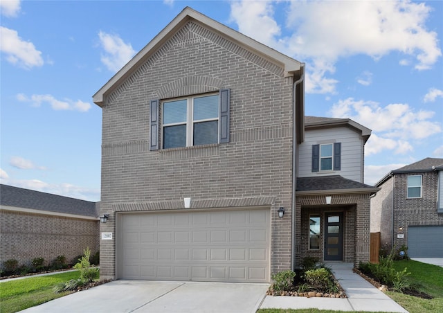 21102 Salton Sea Ln, Cypress, TX 77433 - traditional home with brick siding, a garage, and concrete driveway