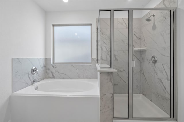 21102 Salton Sea Ln, Cypress, TX 77433 - full bathroom featuring a bath and a stall shower
