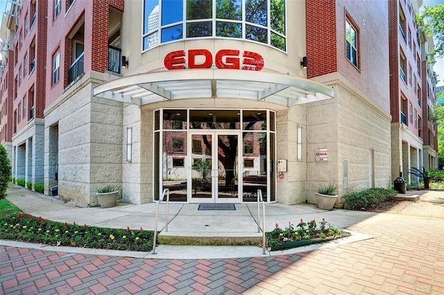 property entrance with french doors