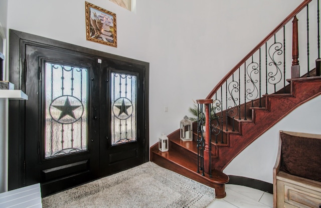 foyer entrance with french doors