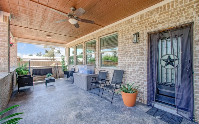 view of patio / terrace with ceiling fan