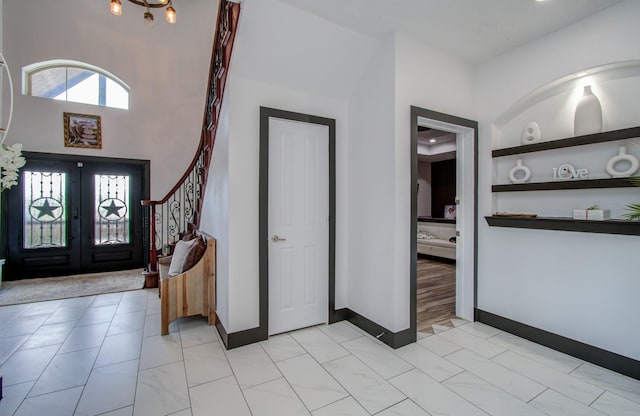 entrance foyer with french doors