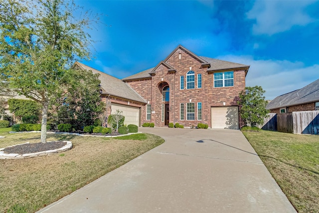 view of front of home with a front lawn