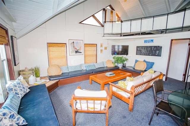 103 Southwind Dr, Surfside Beach, TX 77541 - building lobby featuring beam ceiling and high vaulted ceiling