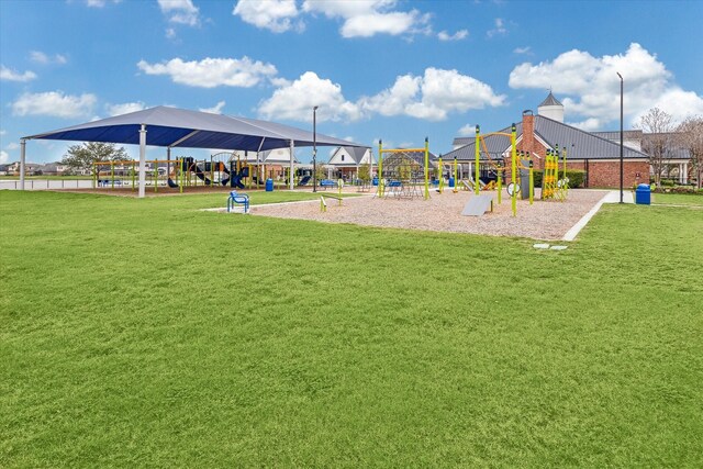 view of play area featuring a yard