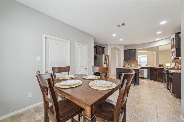 view of dining space