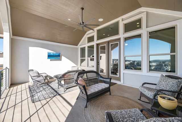 deck with ceiling fan