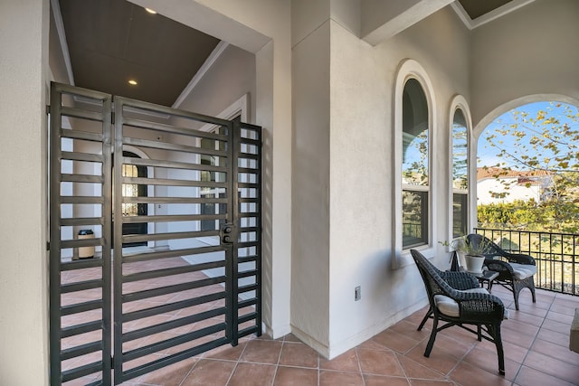 balcony featuring a porch