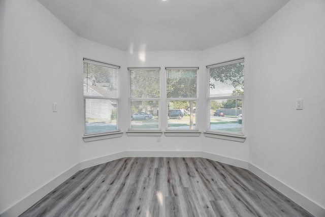 unfurnished room with light hardwood / wood-style floors