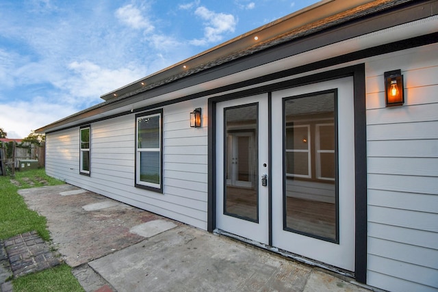 exterior space featuring french doors