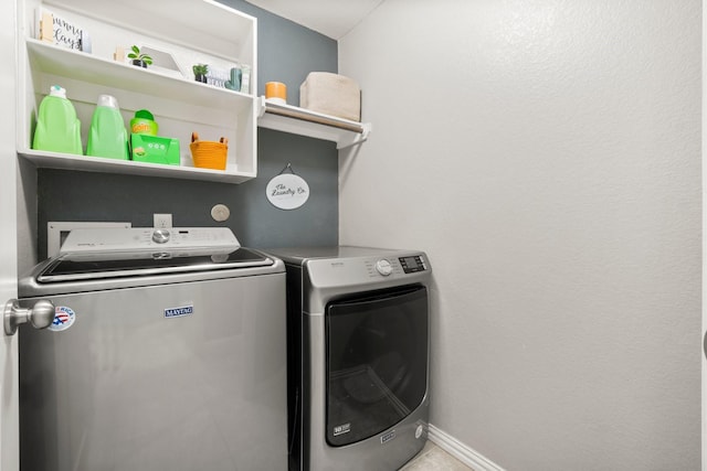 laundry area featuring washer and dryer