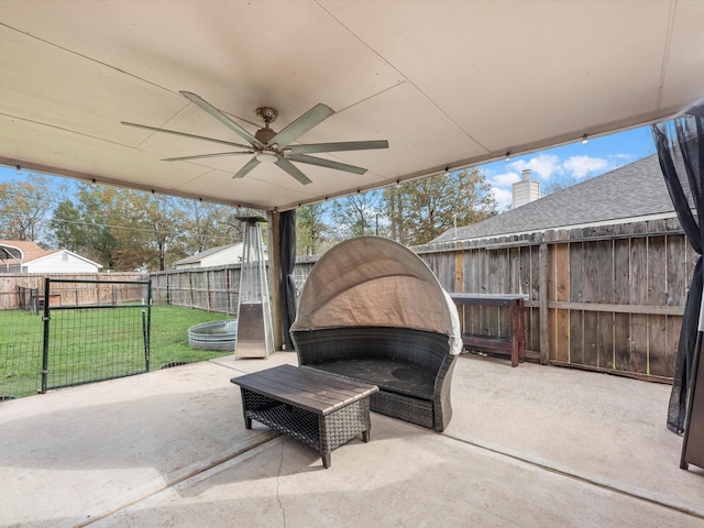 view of patio / terrace with ceiling fan