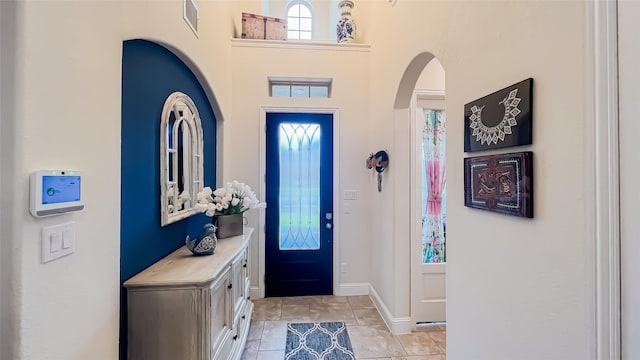 view of tiled foyer entrance