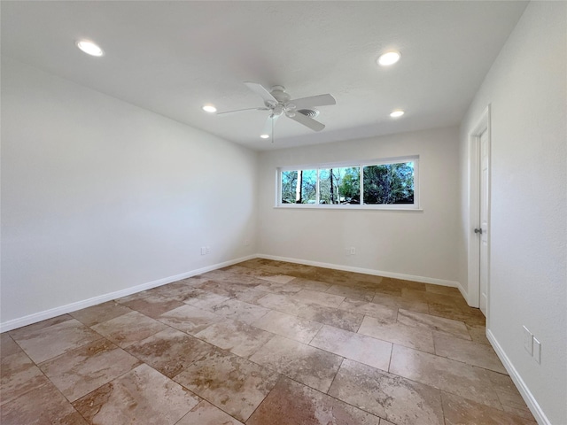 unfurnished room featuring ceiling fan