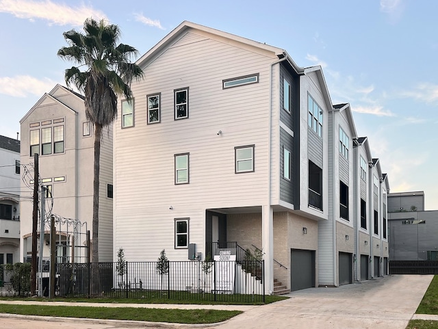 view of property featuring a garage