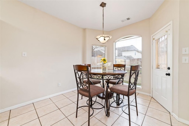 view of tiled dining room