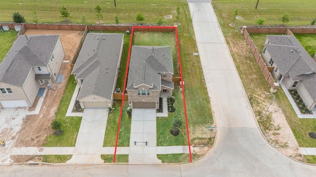 aerial view with a residential view