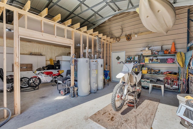 basement with water heater