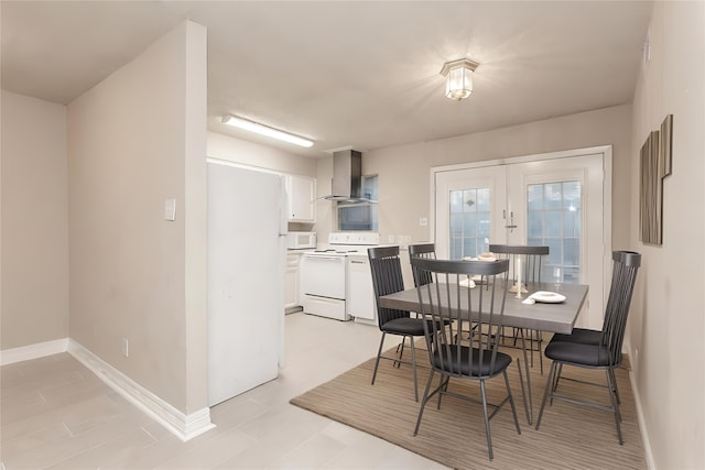 dining room with french doors