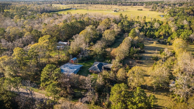 birds eye view of property with a rural view