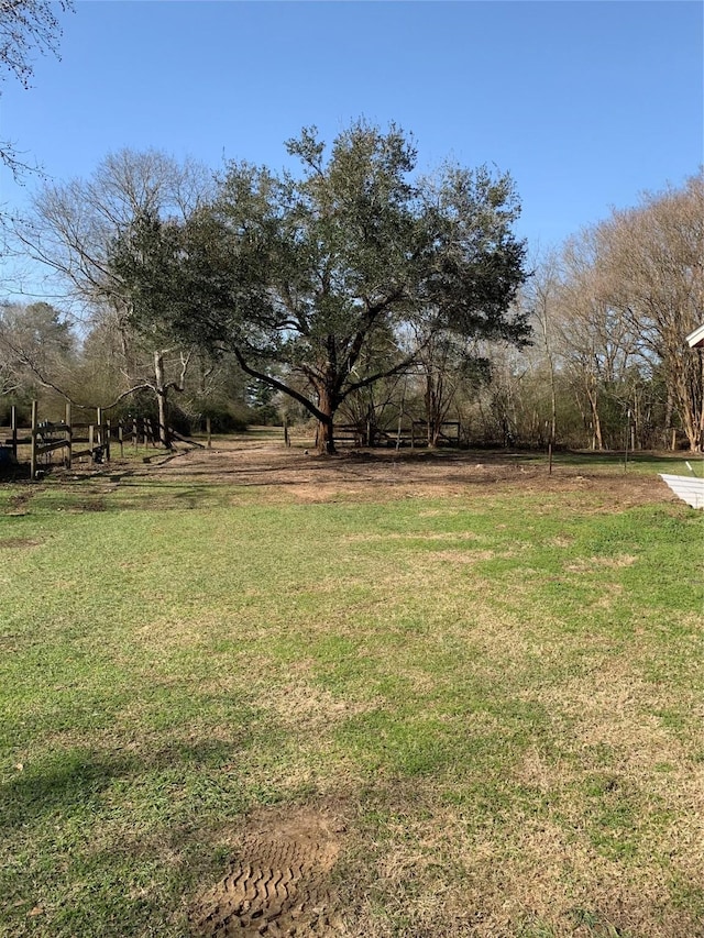 view of yard with a rural view