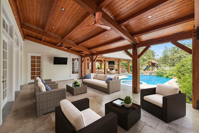 view of patio with outdoor lounge area