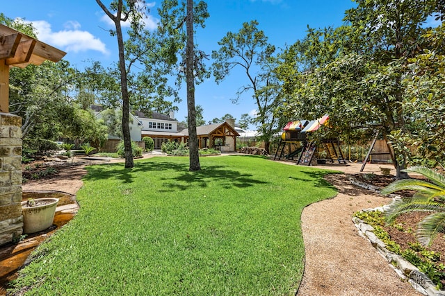 view of yard featuring a playground