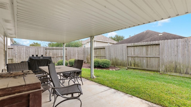 view of patio / terrace with a grill