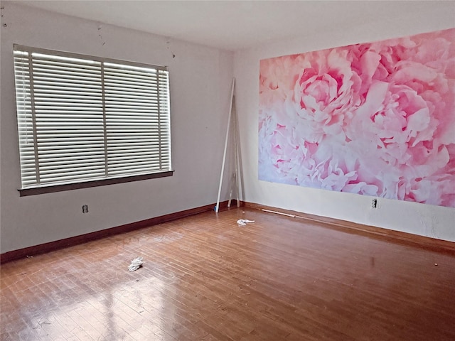 unfurnished room with hardwood / wood-style floors