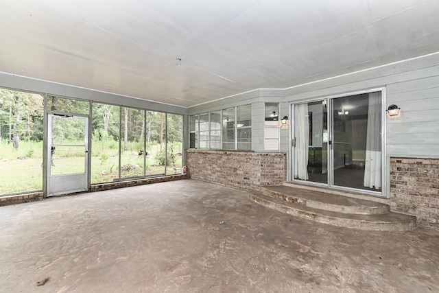 view of unfurnished sunroom