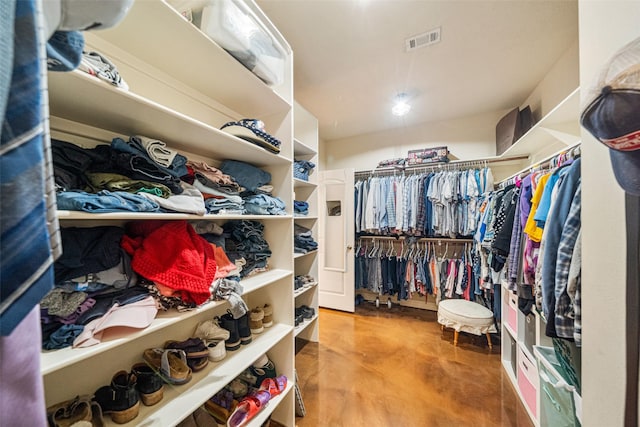 view of walk in closet