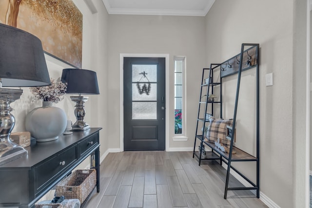 entrance foyer with ornamental molding