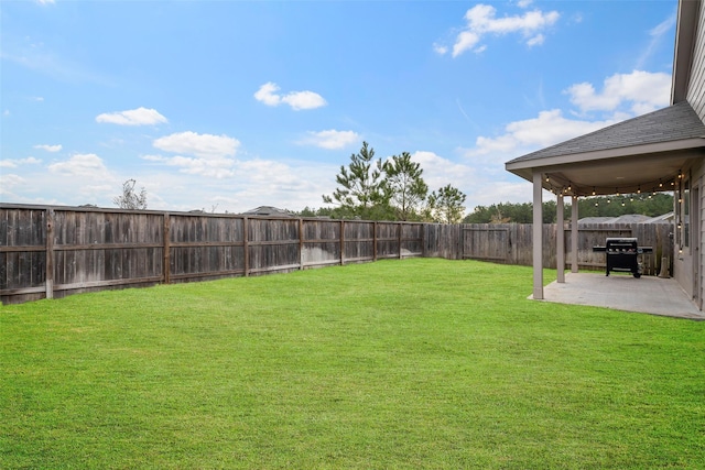 view of yard featuring a patio