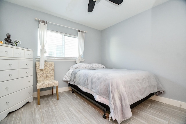 bedroom featuring ceiling fan