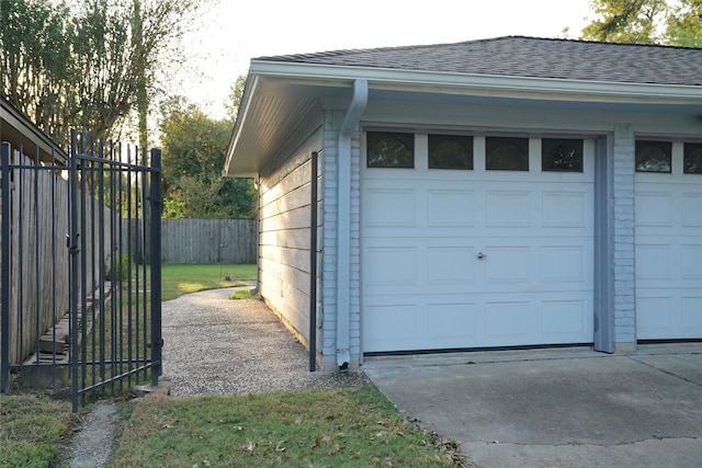 view of garage