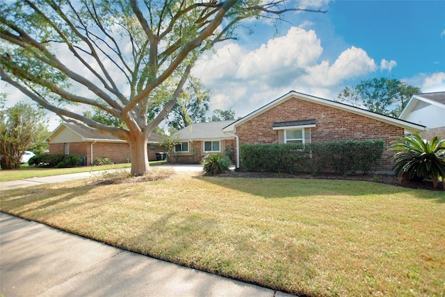 ranch-style house featuring a front yard